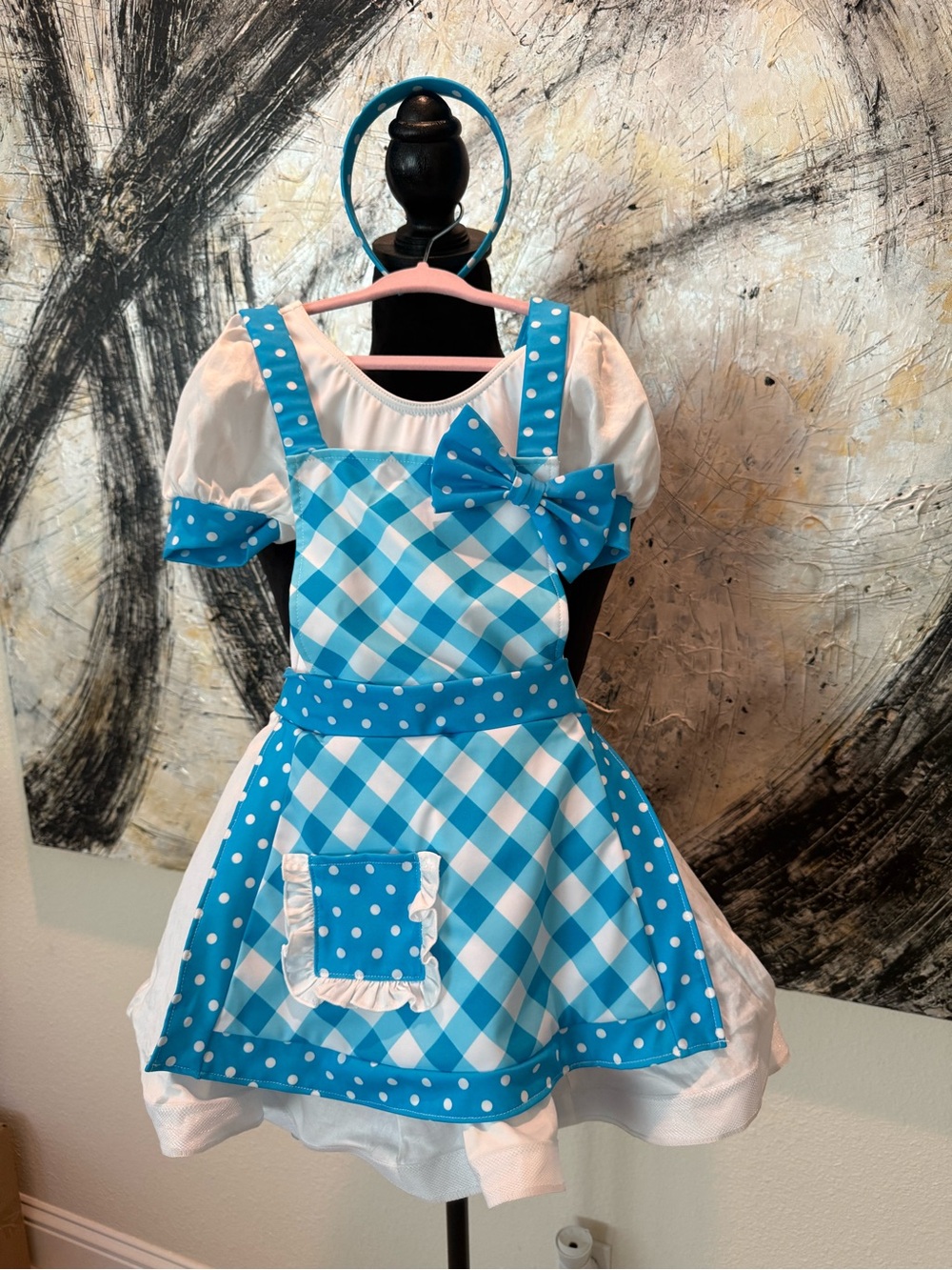 Weissman White and Turquoise Dorothy Leotard Dress
